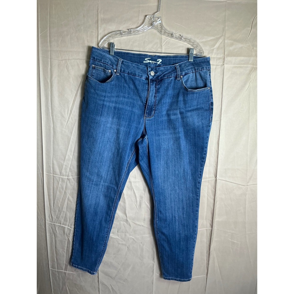 Seven7 Tummyless High Rise Skinny Jeans Medium Wash Size 18W‎
